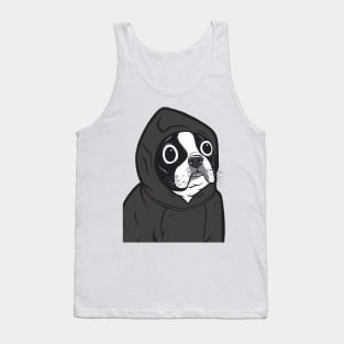 Black Boston Terrier Hoodie Tank Top